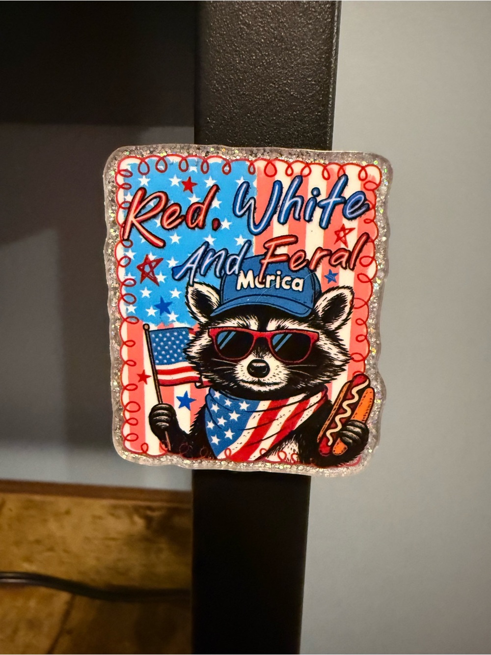 Red, White and Feral Acrylic Magnet